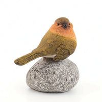 Bird Statue with Stone Look Base Carved Bird Figurine with Stone Realistic for Patio