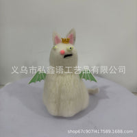 跨境创意幽默个性流行羊毛毡奇怪的小猫咪玩偶朋友手工创意礼品