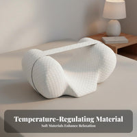 Detachable Strap Anti-Roll Sleep Pillow Ergonomic Design Back Sleeping Guide Soft & Supportive for Patients, Bed, Nursing Home, Wheelchair