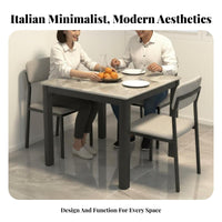 Square Table with Chairs Space Saving Square Pedestal Dining Set Easy to Clean Comfortable Seating for Families, Hosts, Kitchen