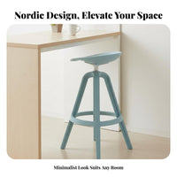 rotating High Stool with Molded Seat Modern Design Counter Chair Easy to Clean Stable Base for Adults, Cafe, Bistro, Dining Room