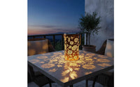 Solar Sunburst Lantern Auto On/switch Hollow Metal Projection Lamp for Pathway