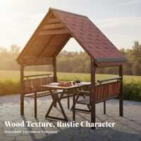 Rustic-Retreatlook Dining Enclosure Sun Protection Garden Gazebo Weather-Resistant Outdoor Single-Unit for Residents, Cafe Owners, Courtyard, Backyard
