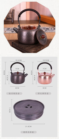 Qingkui Copper Teapot, Handcrafted Brass, for Boiling Water and Brewing Tea
