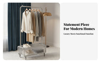 Rolling Clothes Rack On Wheels Rolling Clothes Valet with Basket for Minimalists