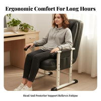 Highrear Recliner with Footrest Reclining Spinerest Adjustable Study Recliner Headrest Pillow Lumbar Spineing