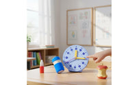 Built-in Stand Time Learning Tool 12/24 Hour Display Student Learning Clock Linked Hands Clock Model for Students, Kids, Classroom, Home School
