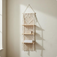 Macrame Wall Hanging Shelf Environmentally Conscious Macrame Wall Shelf Sturdy