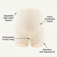 Maternity Underwear High Waist Postpartum with Lace Trim for C Section, Breathable Anti Chafing Shorts for Women Under Dresses