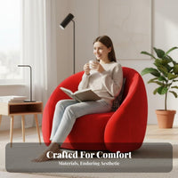 Upholstered Rotating Armchair Minimalist Design Oversized Rotating Barrel Chair Modern Aesthetic Deep Seat for Students
