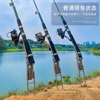 自动钓鱼竿海竿支架海杆抛竿地插弹簧支架起竿器渔具抛竿不锈钢配