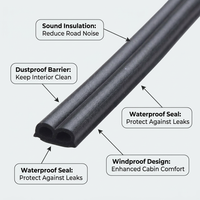 Car Door Seal Strip Rubber Sealing Strip for Most SUVs Sedans, Soundproof Noise  #variant:5 meters