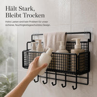 Bathroom Shower Caddy Wall Mounted Storage Shelf No-Drill Organizer for Toilet Vanity