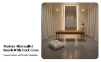 Entryway Changing Bench Multi-Purpose Long Stool Cushioned Seat Sturdy Construction for Homeowners, Hair Salon Shop