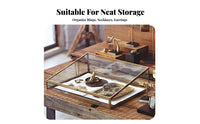 Trapezoid Glass Display Case Gilded Finish Frame Lidded Glass Case Clear View