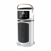 Cools & Humidifies Misting Desk Fan 8 Hour Timer Desktop Water Cooling Fan LED Nightlight for Office Workers, Students, Bedroom, Dorm Room