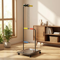 Large Parrot Stand with casters, Metal Multi-Perch Avian Stand for Large Bird, Indoor Pet Bird Stand with Washable Tray, portable activity Gym