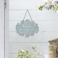 Iron Garden Sign with Welcome Message, American Country Style, for Home Decor