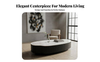 2 Pieces Mango and Drum Nesting Tables Italian design Coffee Table Irregular Shape With Storage Drawer for Adults, Small Spaces
