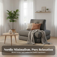Sectional Single Unit Sofa Nordic Design Aesthetic Upholstered Airy Couch Creamy Look Configurable Layouts for Residents
