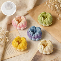 DIY Peony Bud Mold Reusable Peony Candle Mold Flexible Easy to Demold