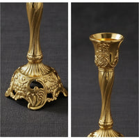 Candle Holder with Openwork Base Elegant Ornament Stable for Mantel