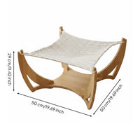 Cat Hammock Bed Crocheted Rope Elevated Cat Hammock Indoor Raised Cot for Cats