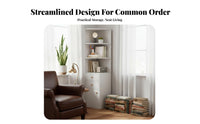 Corner Shelf Unit with Drawers Enclosed Compartments Storage Cabinet for Bedroom