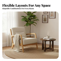 3 Pieces sturdy Wood Frame Two Armchairs and Table Set Plush paddings Lounge Seating Comfortable Armrests Indoor Furniture Removable padding slipcases for Cafe Owners, Homeowners, Office Managers, Living Room, Coffee Shop, Reception Area