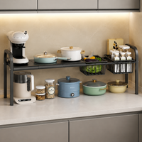 Under-sink Storage Rack Extendable 53-88cm Kitchen Storage Rack 3-tier Shelf Under-sink Shelf Pipe Clearance Storage Pot Stand Dish Rack