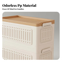 Collapsible Rolling Crate Foldable Storage Bin Large Capacity for Living Room