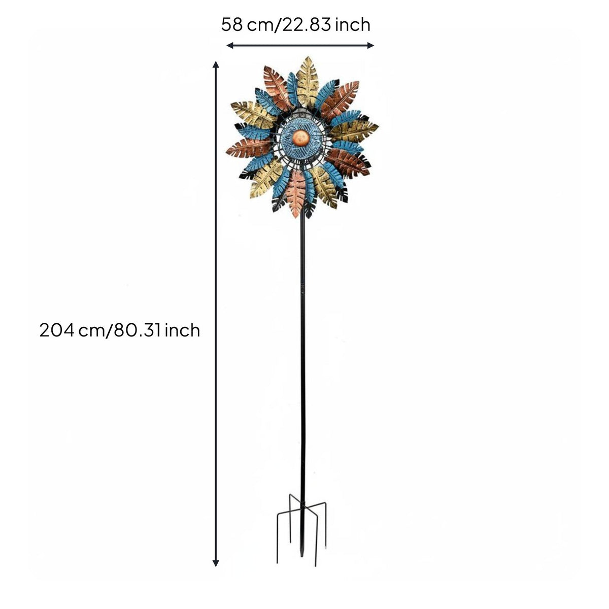 Solar Blade Wind Double Sided Rotating Blade Garden Whirligig Rust Resistant