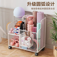 Yoga Mat Storage Basket with Wheels for Fitness Equipment