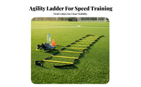 Enhances Balance and Coordination Speed Training Ladder Sturdy Construction Foldable Agility Ladder Anti-Slip Surface Sports Equipment Extendable Design for Football Players, Athletes, Coaches