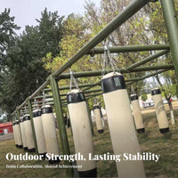 Freestanding Heavy Bag Stand Sturdy Steel Construction Multiple Bag Training Frame Stable Base Outdoor Boxing Rig for Fighting Artists, Athletes, Gyms