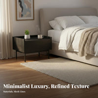 Nightstand with Drawer Minimalist Design Single-Drawer Side Table for Homeowners