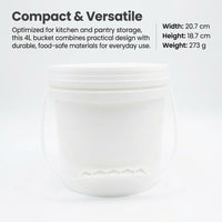4L Food Storage Container with Lid, Airtight Food Storage Bucket, Kitchen Storage Boxes with Lids fo - Image 5