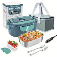 Multifunctional Car Electric Heating Lunch Box Large Capacity 12V/24V Plug-in Keep Warm UK Plug