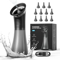 Electric Ear Cleaner with Ear Spoon Set, Black, ABS+PC+Silicon
