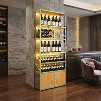 Wine Rack, Liquor Shelf, Bottle Rack, Metal, Freestanding, Modern Design, 230cm