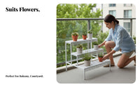 3-Tier Stepped Plant Shelf Stable Load-Bearing 3-Tier Plant Stand Heavy Duty