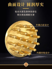 Solid Brass Meridian Brush Ring Massage Comb for Body and Head