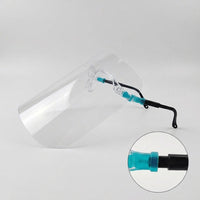 Adjustable Dental Face Shield with Retractable Frame Legs, Anti-Fog Transparent PET Full Face Protection Mask, Multi-Color Options
