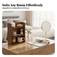 Tiered Wooden Shelf Multifunctional Stepped Display Riser Space-Saving