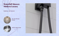 Brass rainfall shower, temp control