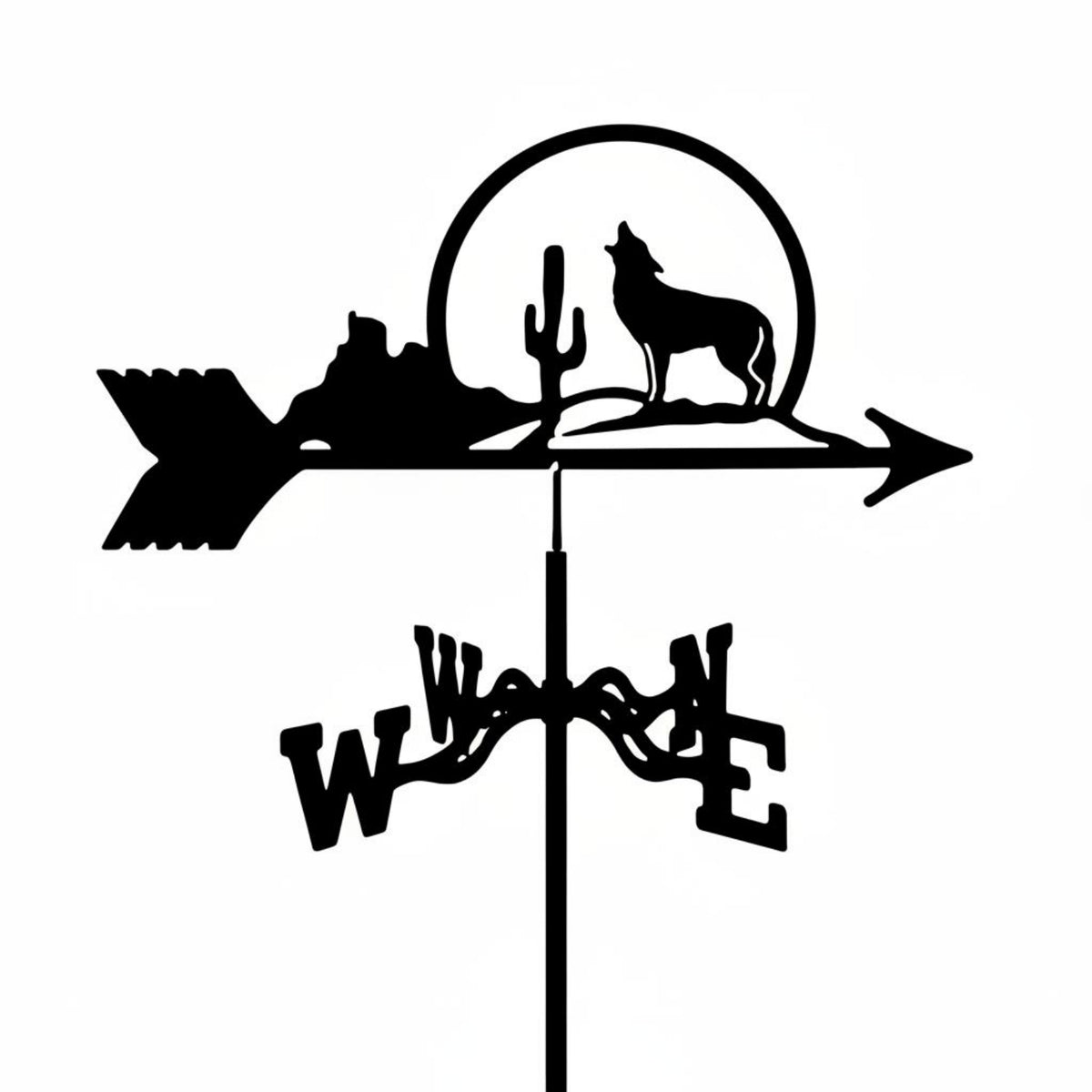 Metal Weathervane Long-Lasting Wrought Iron Wind Indicator Easy to Install