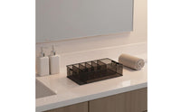 Foldable Handles Drain Basket Rust-Resistant Grid-Style Organizer Basket Versatile Metal Storage Bin