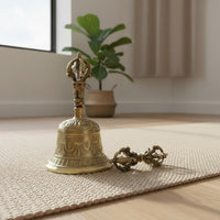 Tibetan Vajra Bell Pure Copper Vajra Bell Handmade Religious Decor for Meditators, Stretching Practice Practitioners, Altar, Meditation, Temple