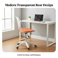 Clear Rolling Chair Transparent Design rotating Stool Armless for Students, Teens