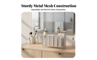Mesh Basket with Wooden Handles Rust-Resistant Wire Container for Women, Parents